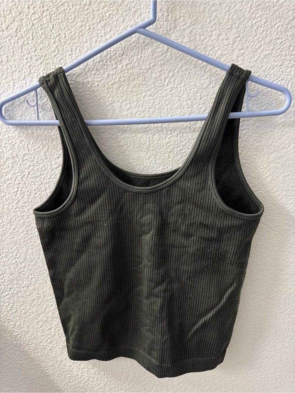 a new day Ribbed Tank Top - Olive Green